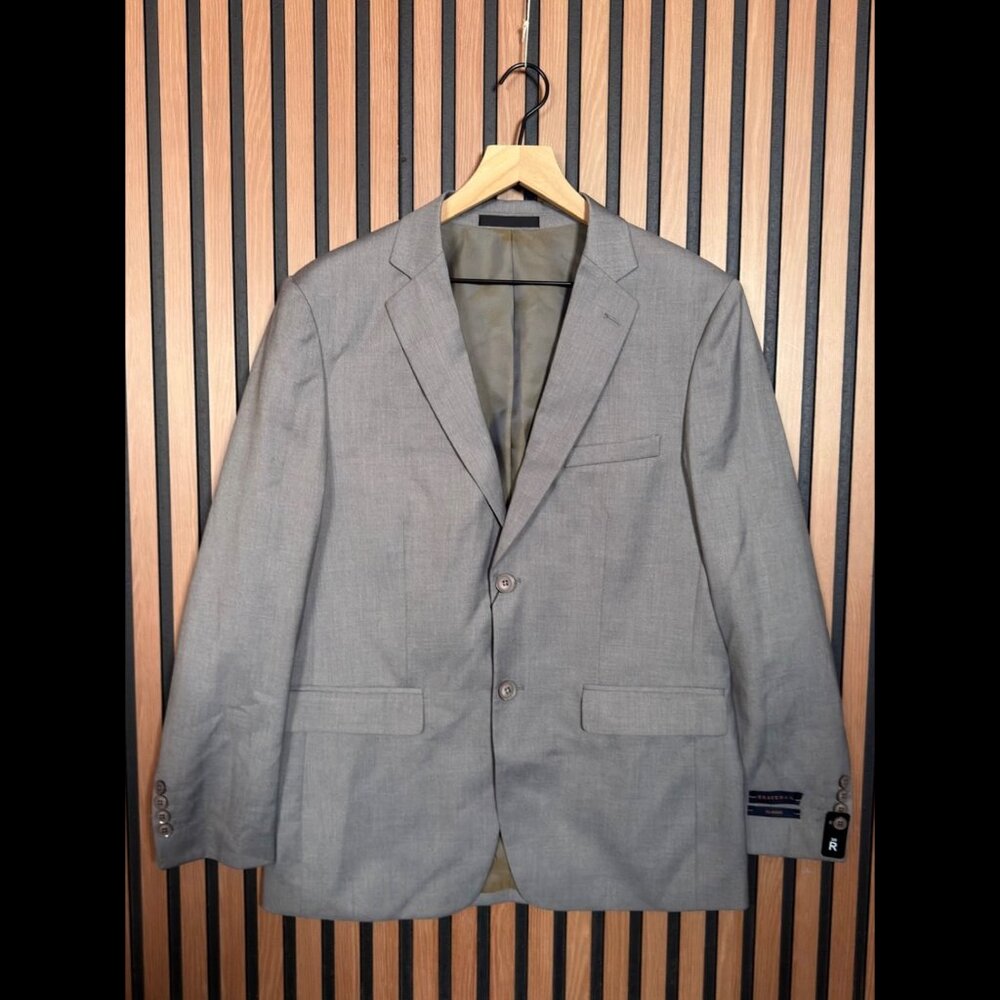 BraveMan Suit 38R Men Gray Tan 2-Button Sport Suit Jacket Classic Fit